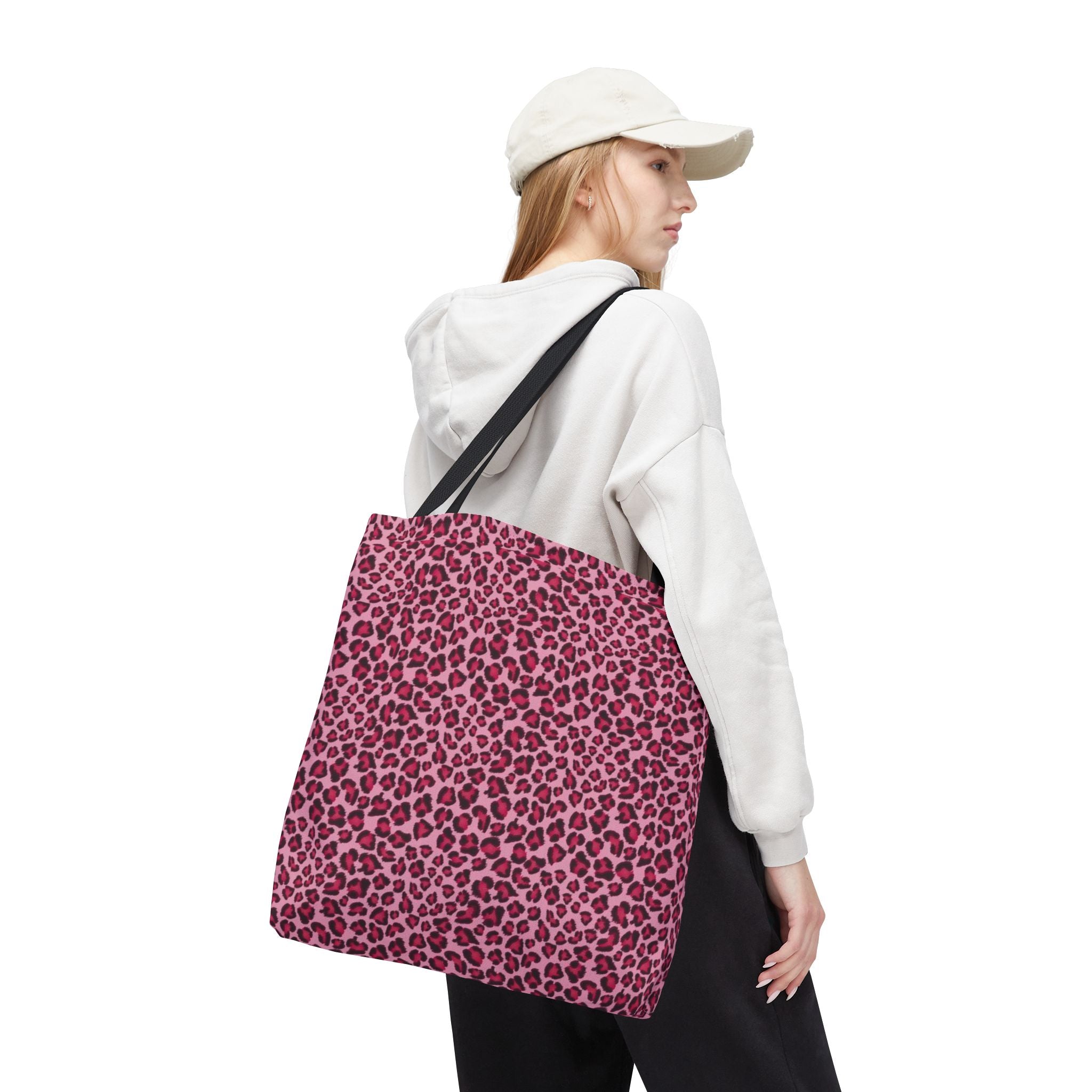 Pink Leopard Print Tote Bag — All-Over-Print Fashion Shopper