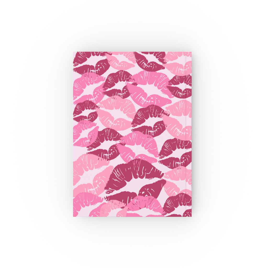 Kiss Print Journal — Pink Lip Pattern Hardback Notebook for Notes & Gifts