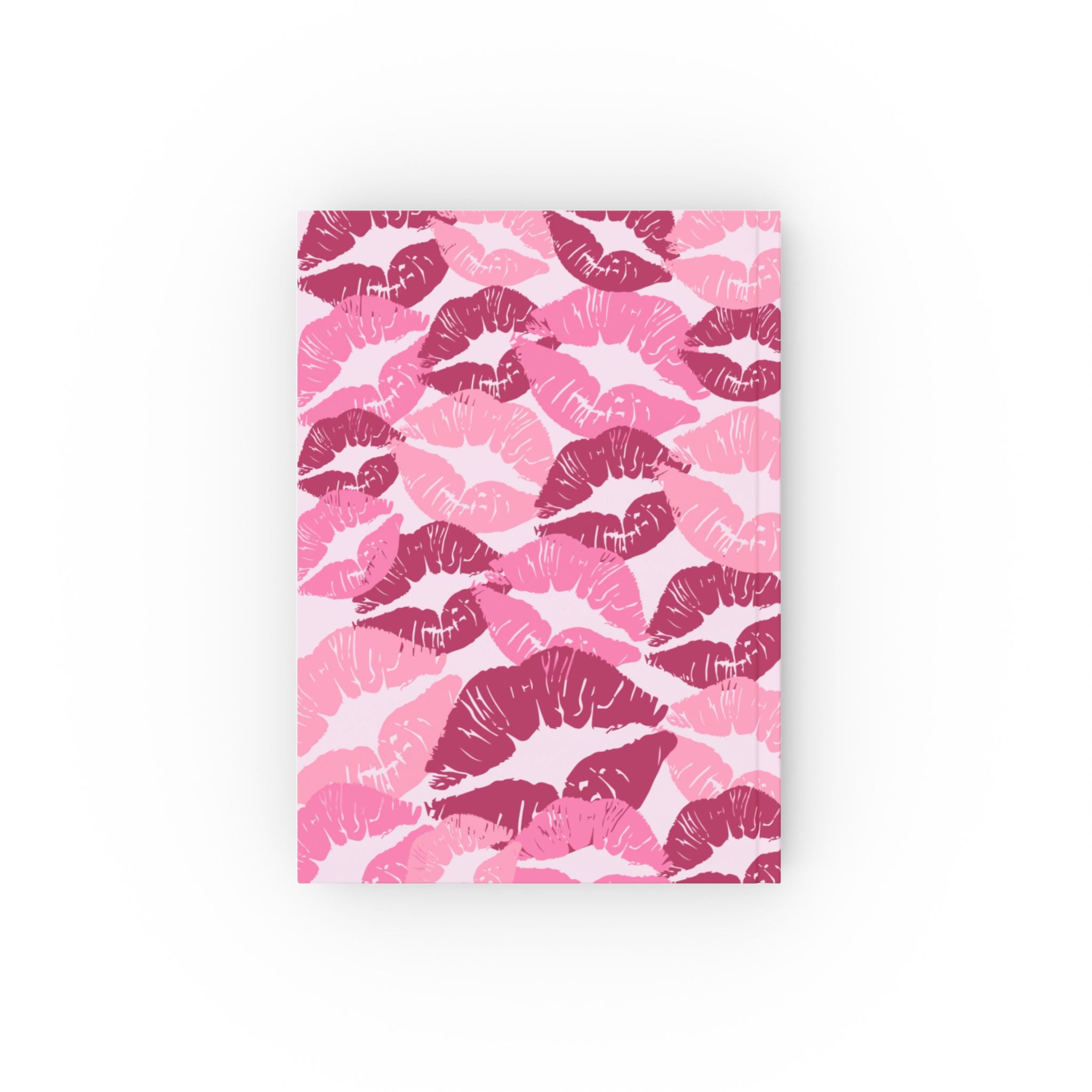 Kiss Print Journal — Pink Lip Pattern Hardback Notebook for Notes & Gifts