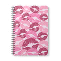 Pink Kiss Pattern A5 Wirobound Notebook — Lined Journal for Notes & Gifts