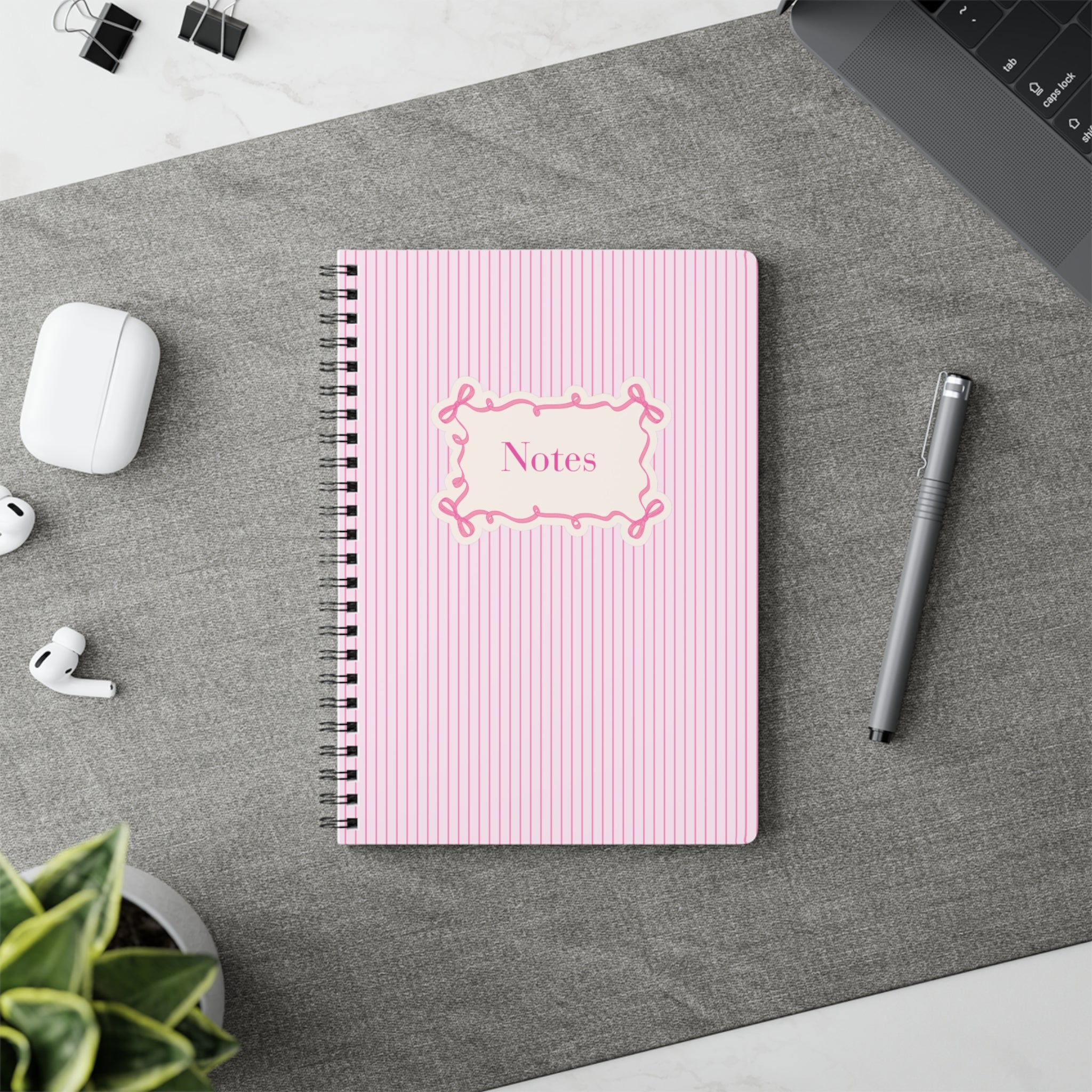Pink Striped Notebook 💖
