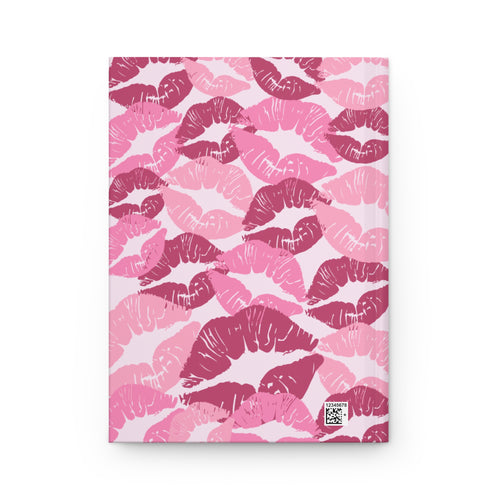 Hardcover Journal — Pink Kiss Pattern Notebook