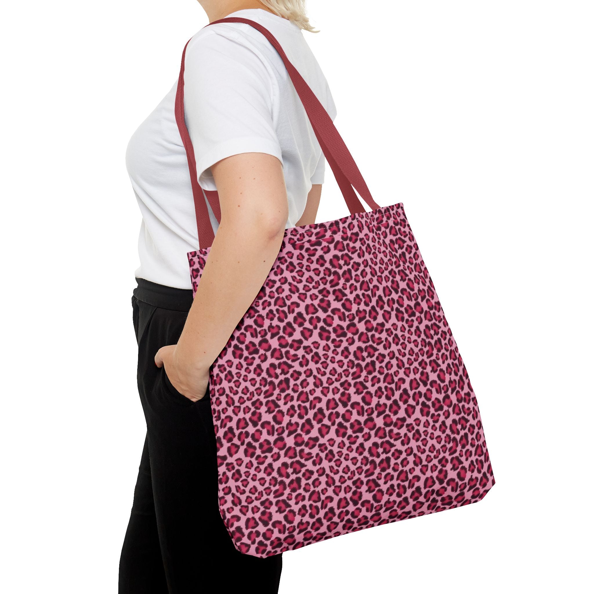 Pink Leopard Print Tote Bag — All-Over-Print Fashion Shopper